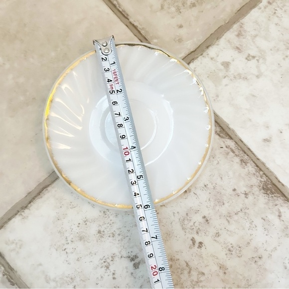 Fire King White Swirl with Gold Trim Milk Glass saucer Bundle and Save - Picture 2 of 3